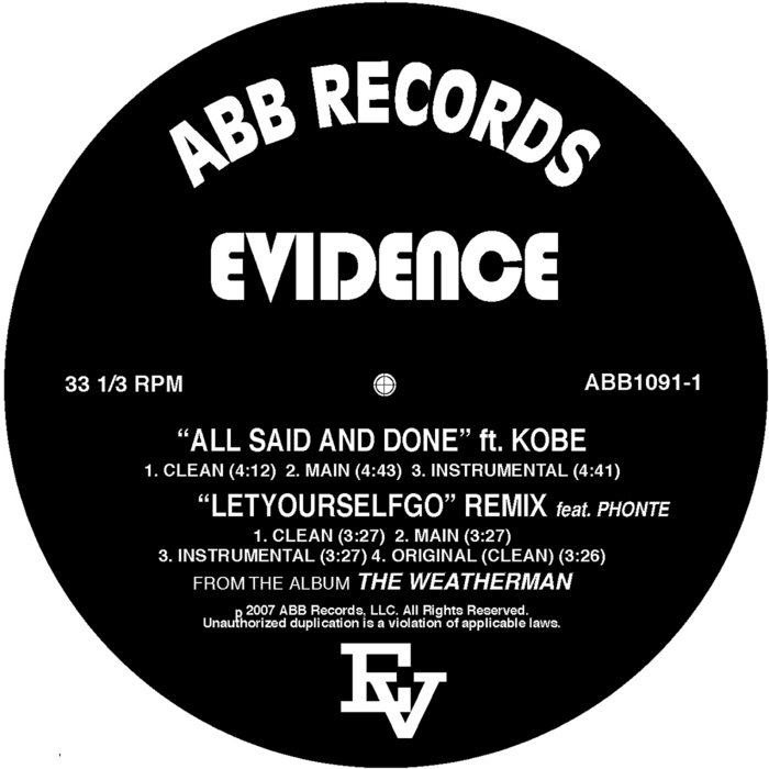 EVIDENCE - All Said & Done 