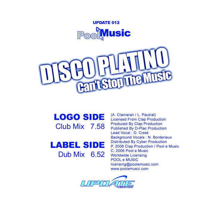 DISCO PLATINO aka ANTOINE CLAMARAN/LAURENT PAUTRAT - Can't Stop The Music