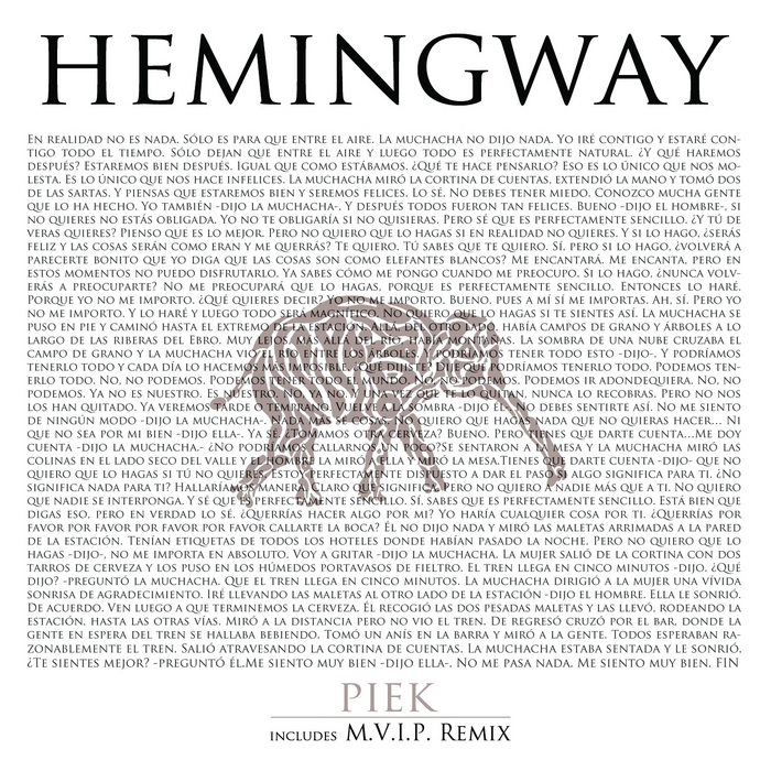 PIEK feat SAMUEL FITCH/MIANYO - Hemingway