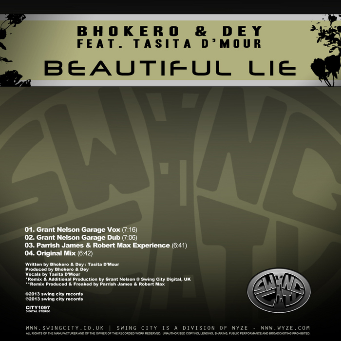 BHOKERO & DEY feat TASITA DMOUR - Beautiful Lie