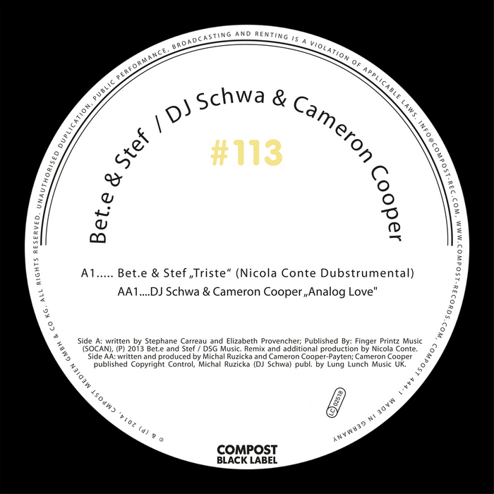 BETE/STEF/DJ SCHWA/CAMERON COOPER - Compost Black Label #113