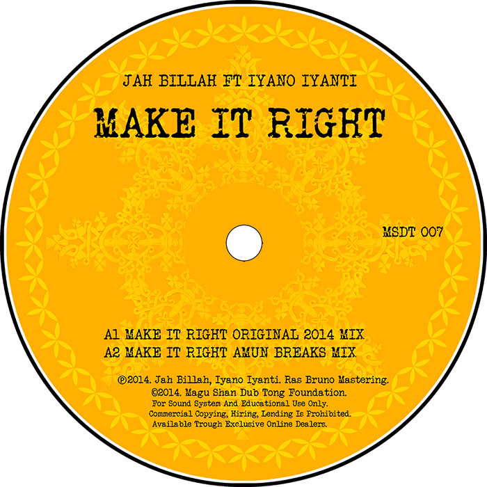 JAH BILLAH feat IYANO IYANTI - Make It Right