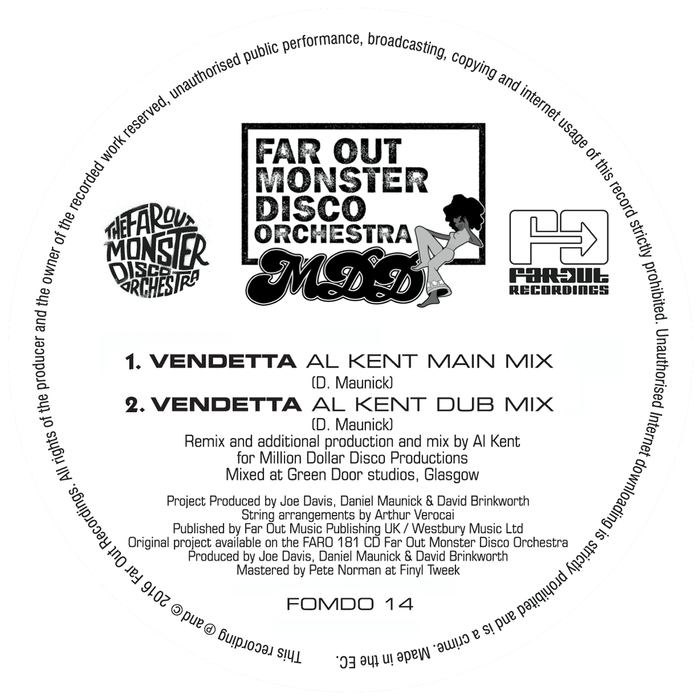 FAR OUT MONSTER DISCO ORCHESTRA feat ARTHUR VEROCAI - Vendetta (Al Kent Remix)